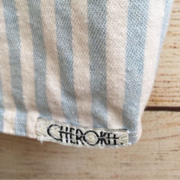 VINTAGE CHEROKEE DENIM SKIRT IN BLUE AND WHITE STRIPES - Picture 6 of 7